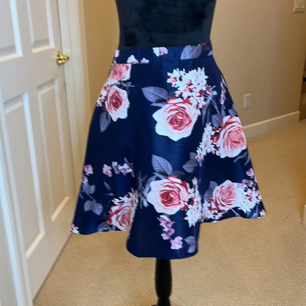 Floral‎ Satiny Skirt by My Michelle